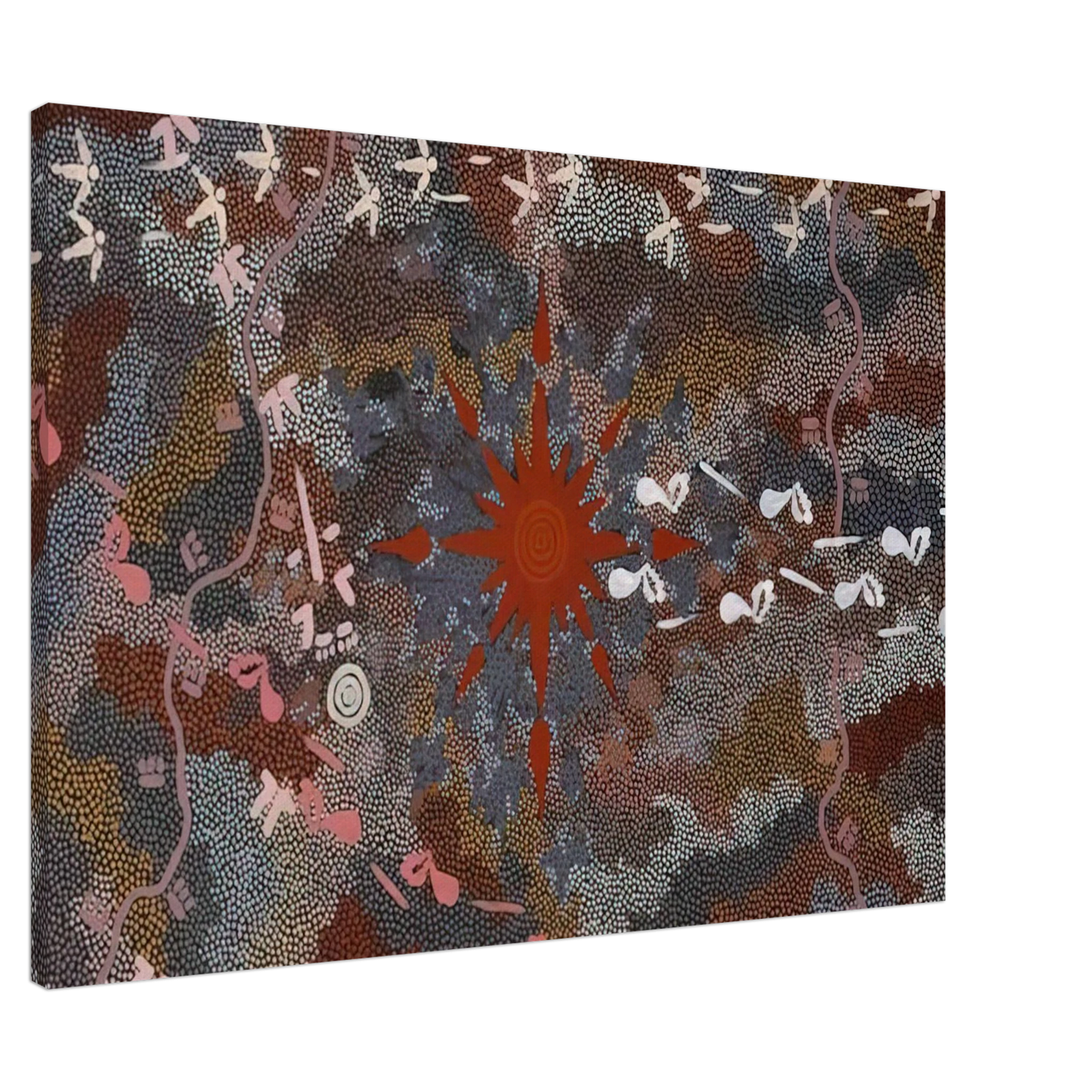 Clifford Possum Tjapaltjarri - Fire Dreaming - 1996 Canvas - 20x30 cm / 8x12 inches-canvas