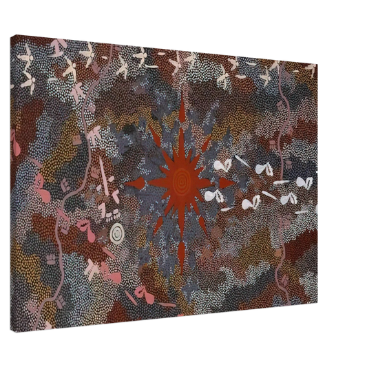 Clifford Possum Tjapaltjarri - Fire Dreaming - 1996 Canvas - 20x30 cm / 8x12 inches-canvas