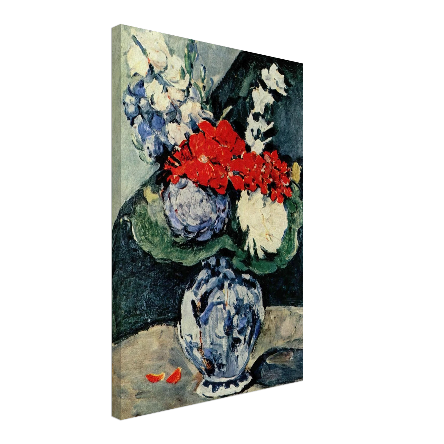 Paul Cezanne - Still life, Delft vase with flowers Canvas - 40x60 cm / 16x24 inches-canvas