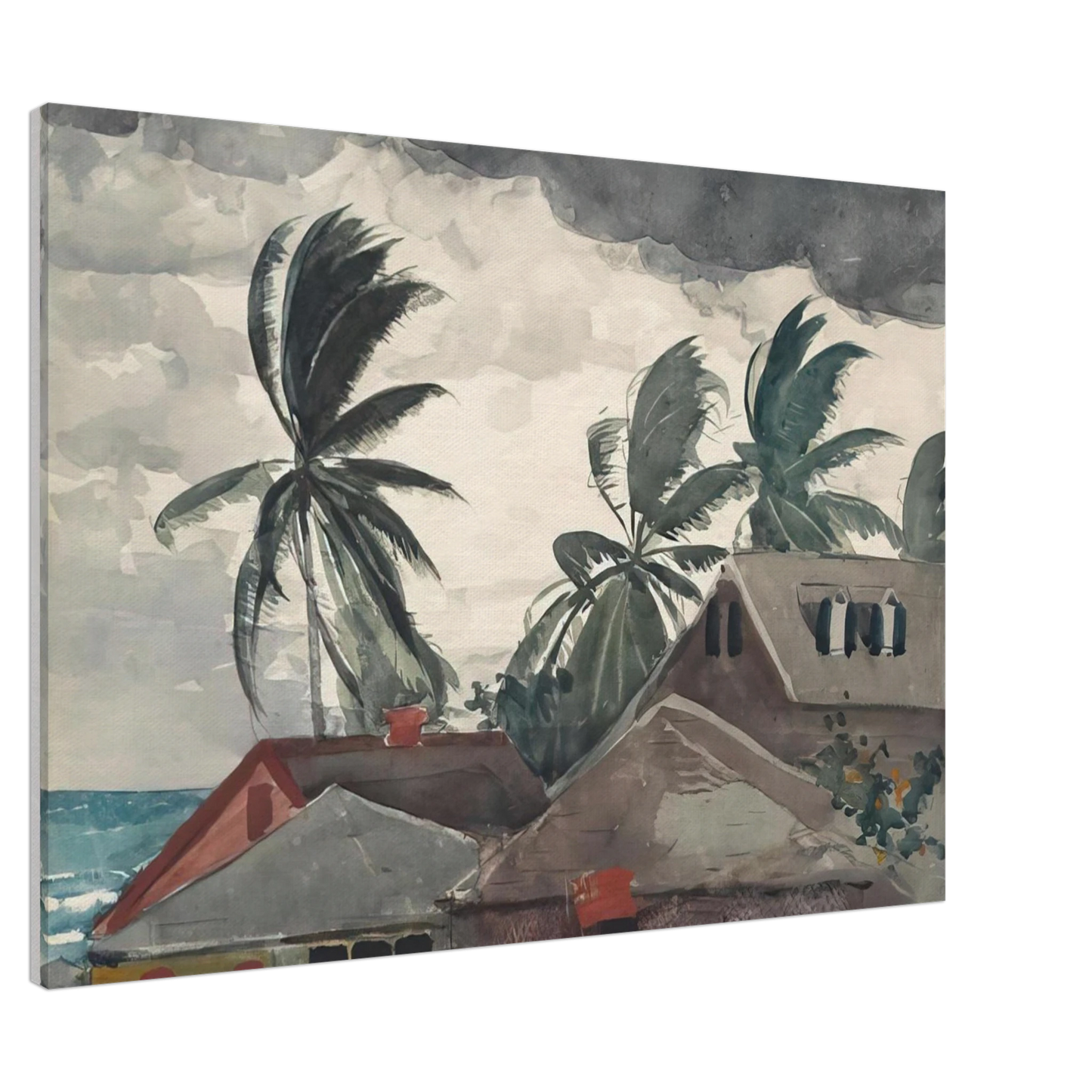 Winslow Homer - HURRICANE BAHAMAS 1898 Canvas - 20x30 cm / 8x12 inches-canvas