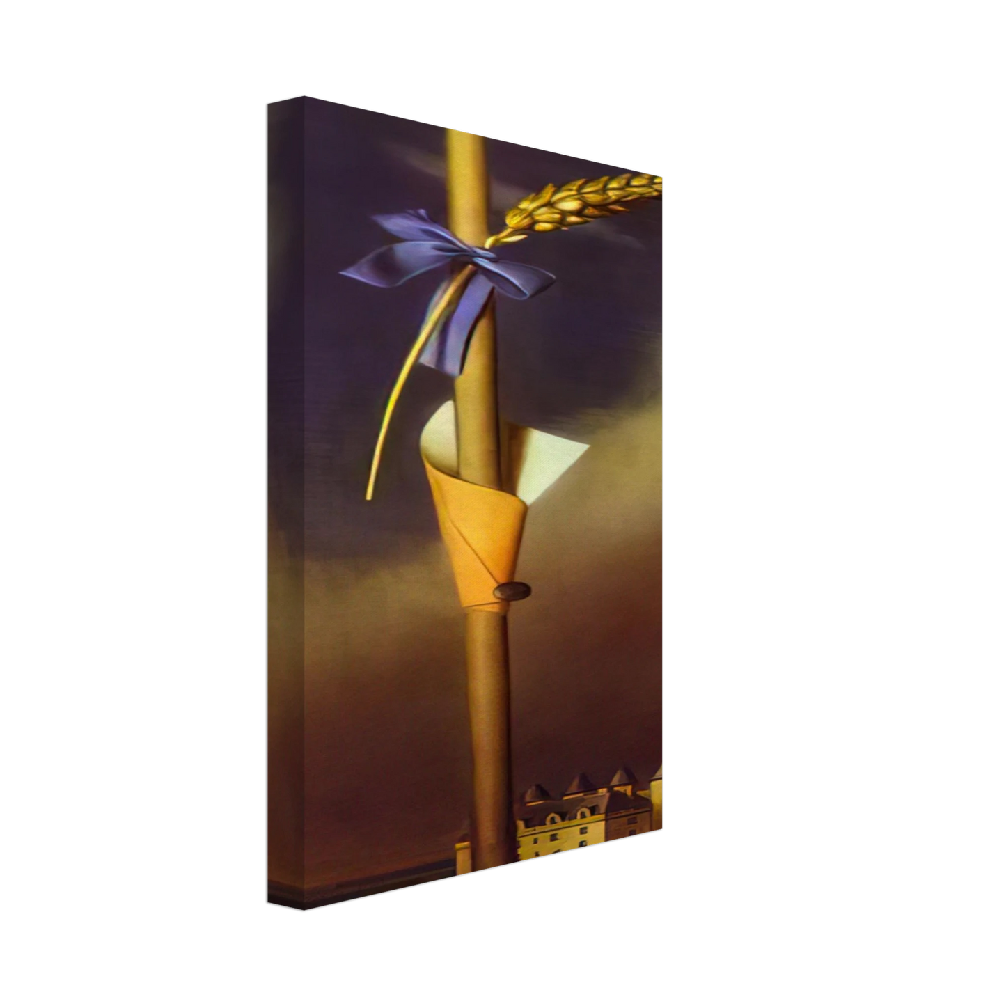 Salvador Dali - BLUE KNOT AND EAR OF WHEAT NEXT TO THE CASTLE Canvas - 70x100 cm / 28x40 inches-canvas