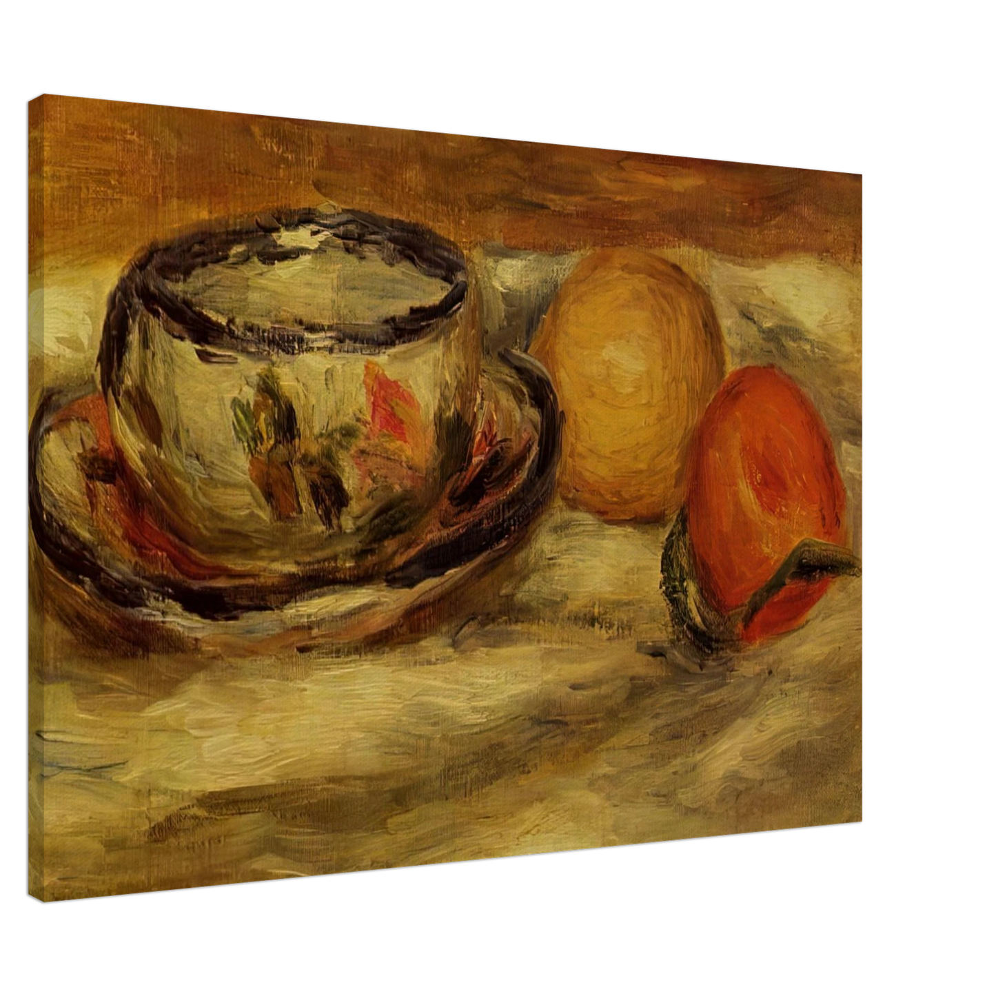Pierre-Auguste Renoir - Cup, Lemon and Tomato Canvas - 20x30 cm / 8x12 inches-canvas