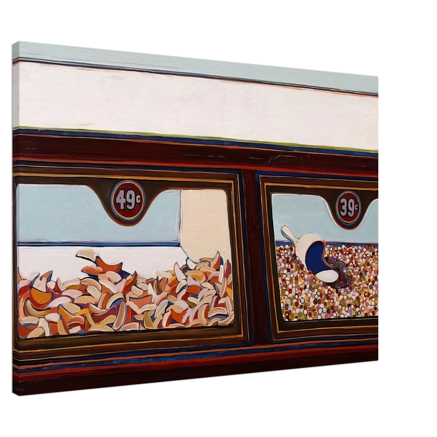 Wayne Thiebaud - Candy Counter - 1963 Canvas - 20x30 cm / 8x12 inches-canvas