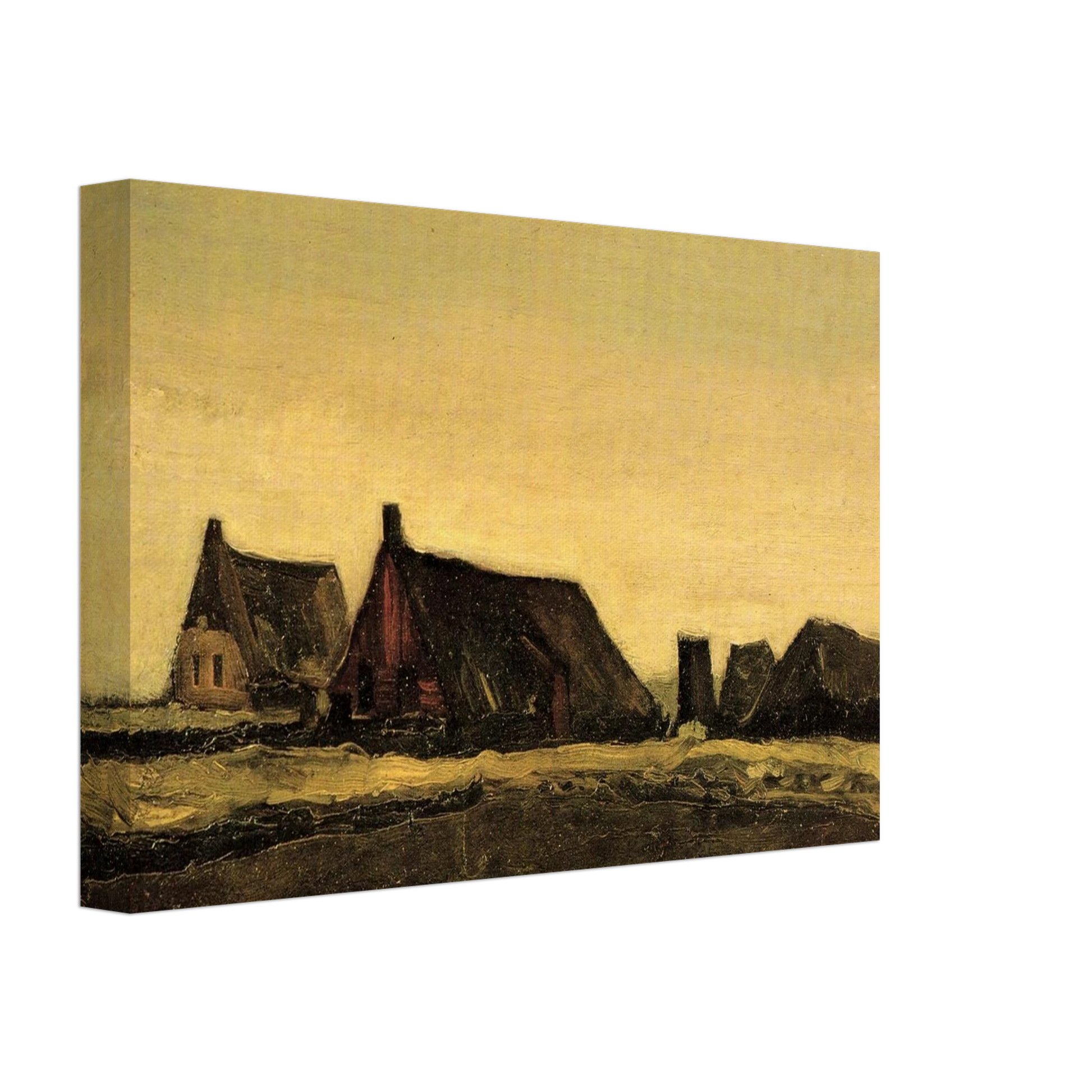 Vincent van Gogh - Cottages Canvas - 40x60 cm / 16x24 inches-canvas