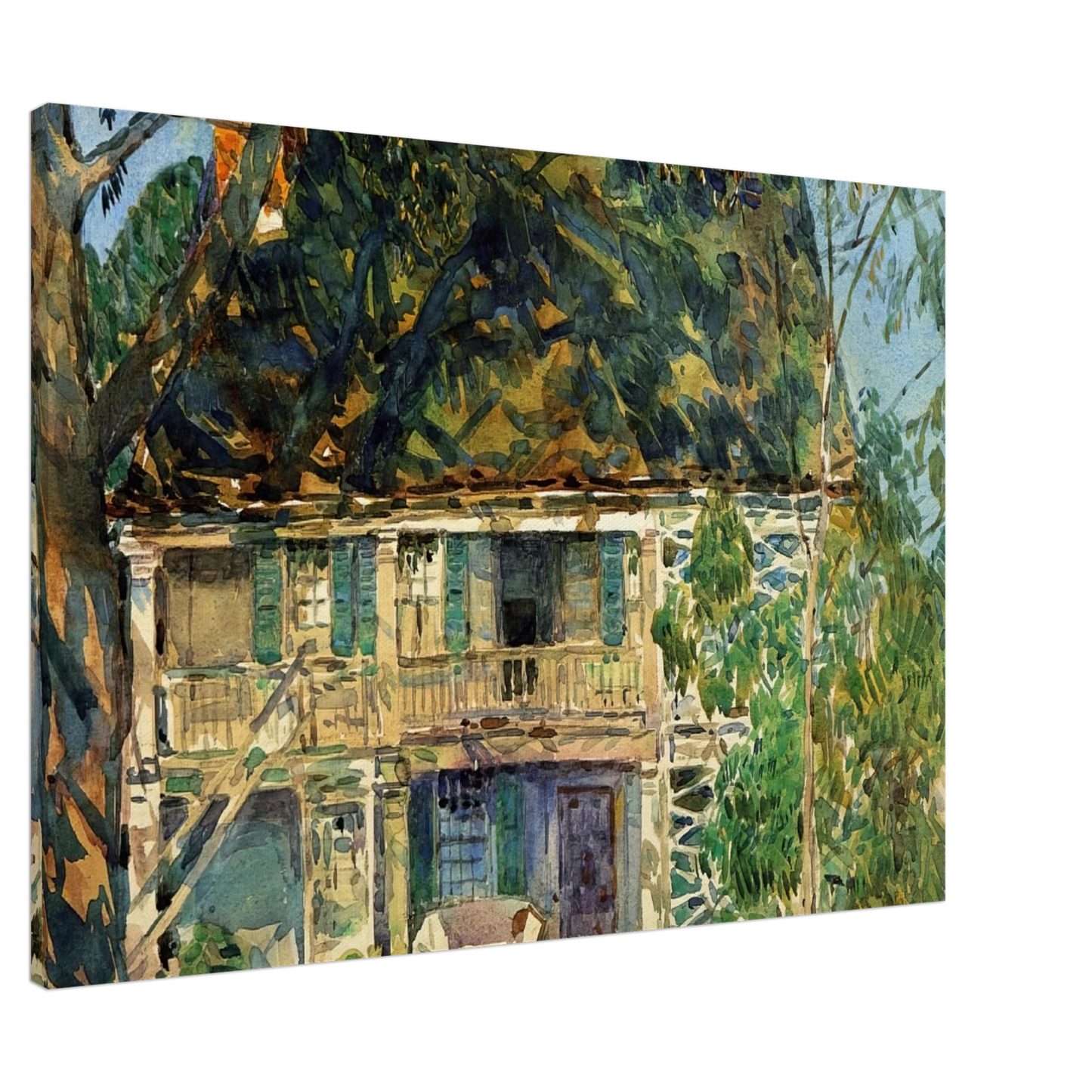 Childe Hassam - The Brush House Canvas - 20x30 cm / 8x12 inches-canvas