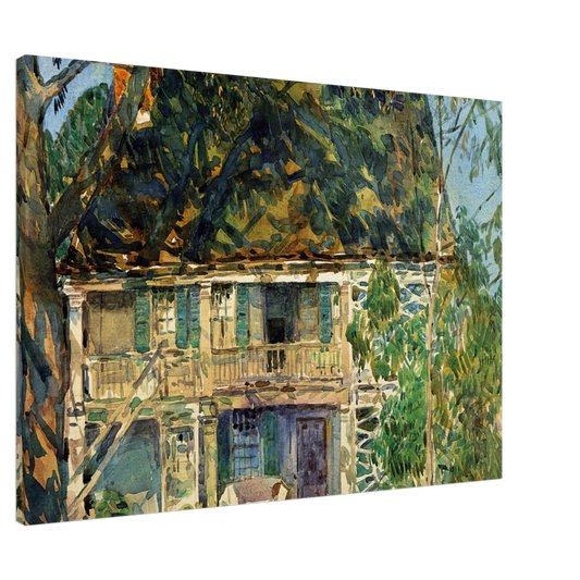 Childe Hassam - The Brush House Canvas - 20x30 cm / 8x12 inches-canvas