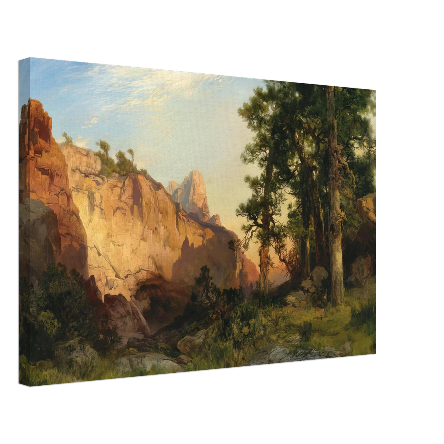 Thomas Moran - Coconino Pines and Cliff Arizona Canvas - 70x100 cm / 28x40 inches-canvas