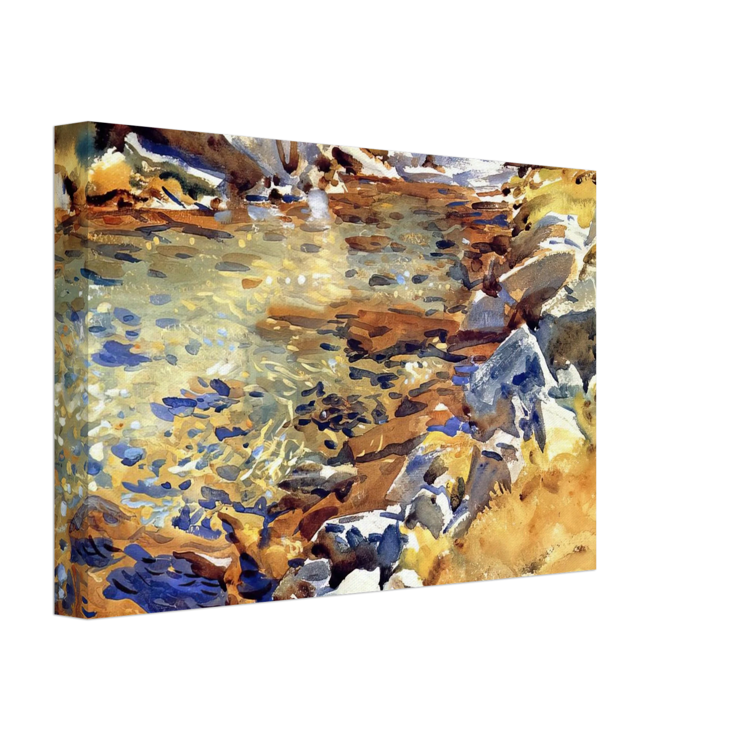 John Singer Sargent - Brook among Rocks Canvas - 40x60 cm / 16x24 inches-canvas