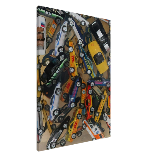 Arman - Car Accumulation Matchbox Cars - 1985 Canvas - 20x30 cm / 8x12 inches-canvas