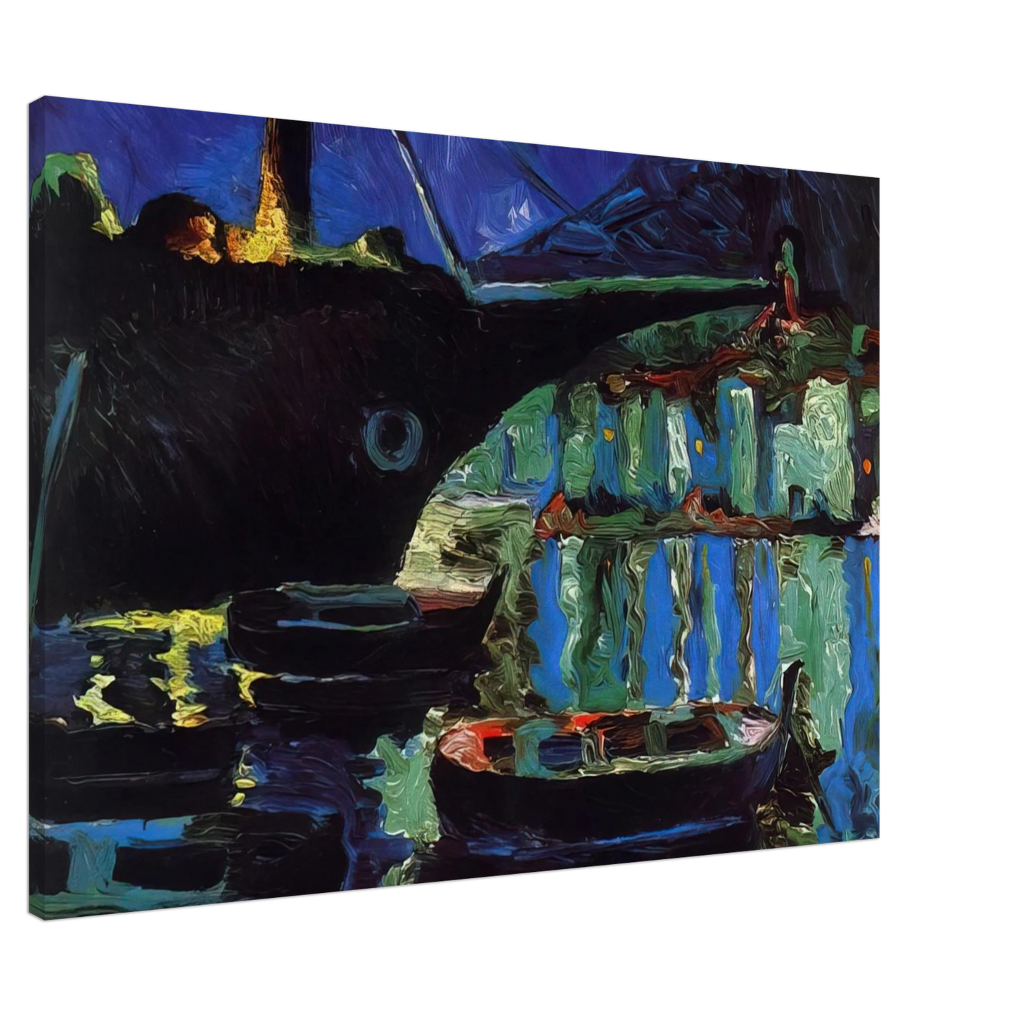 Salvador Dali - PORT OF CADAQUES NIGHT Canvas - 20x30 cm / 8x12 inches-canvas