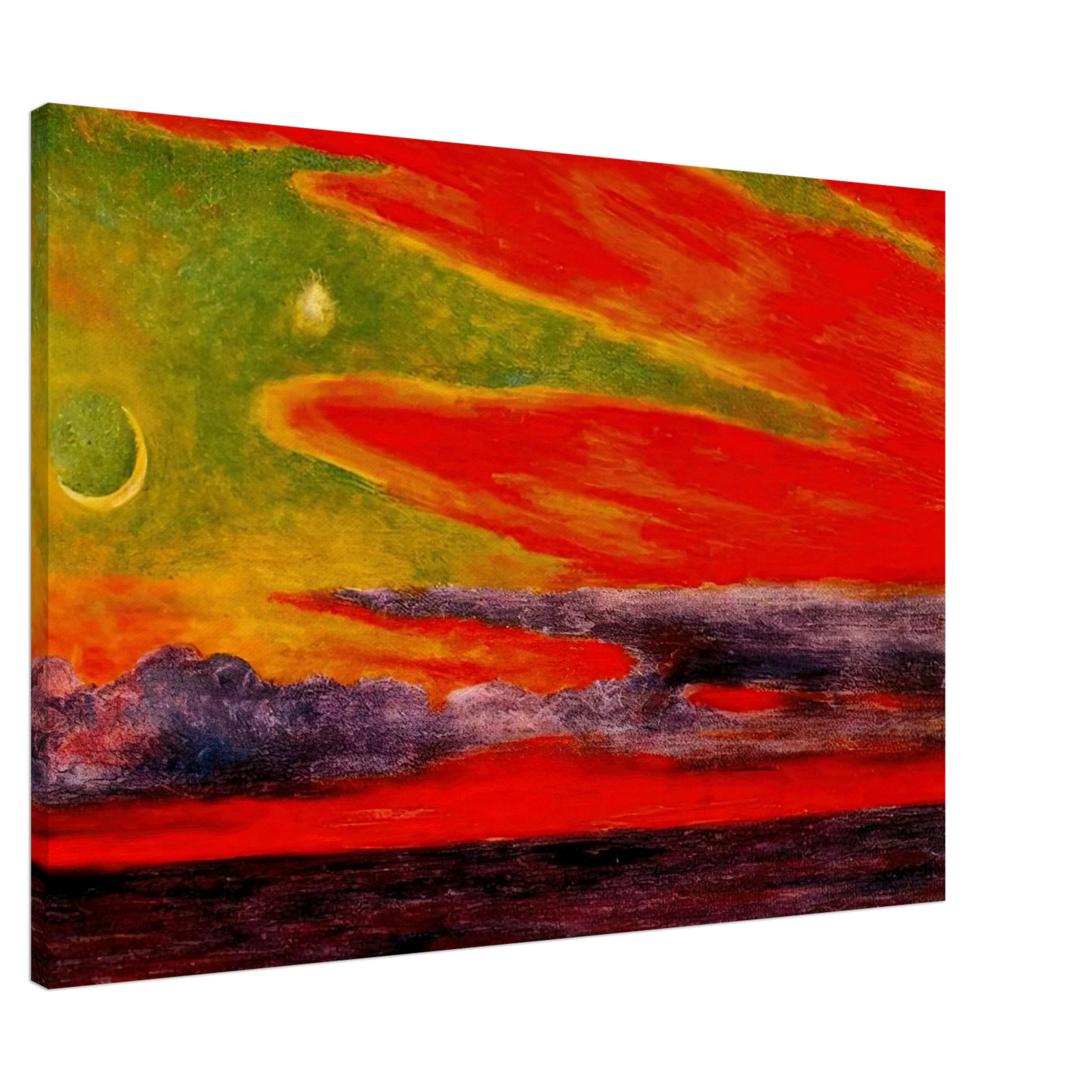 Diego Rivera - EVENING TWILIGHT AT ACAPULCO 1956 Canvas - 20x30 cm / 8x12 inches-canvas