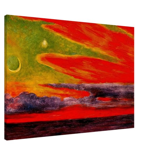 Diego Rivera - EVENING TWILIGHT AT ACAPULCO 1956 Canvas - 20x30 cm / 8x12 inches-canvas