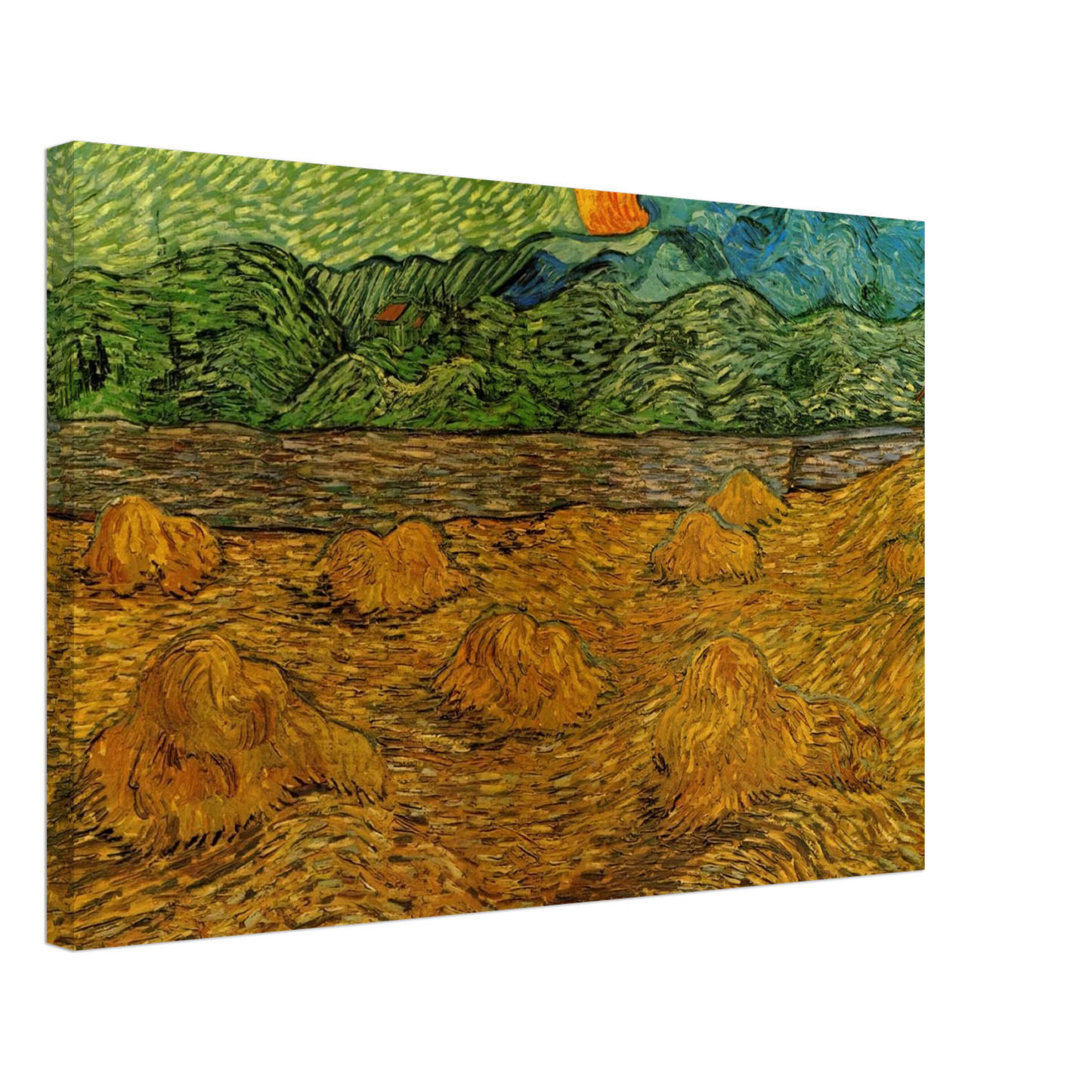Vincent van Gogh - Evening Landscape with Rising Moon Canvas - 40x60 cm / 16x24 inches-canvas