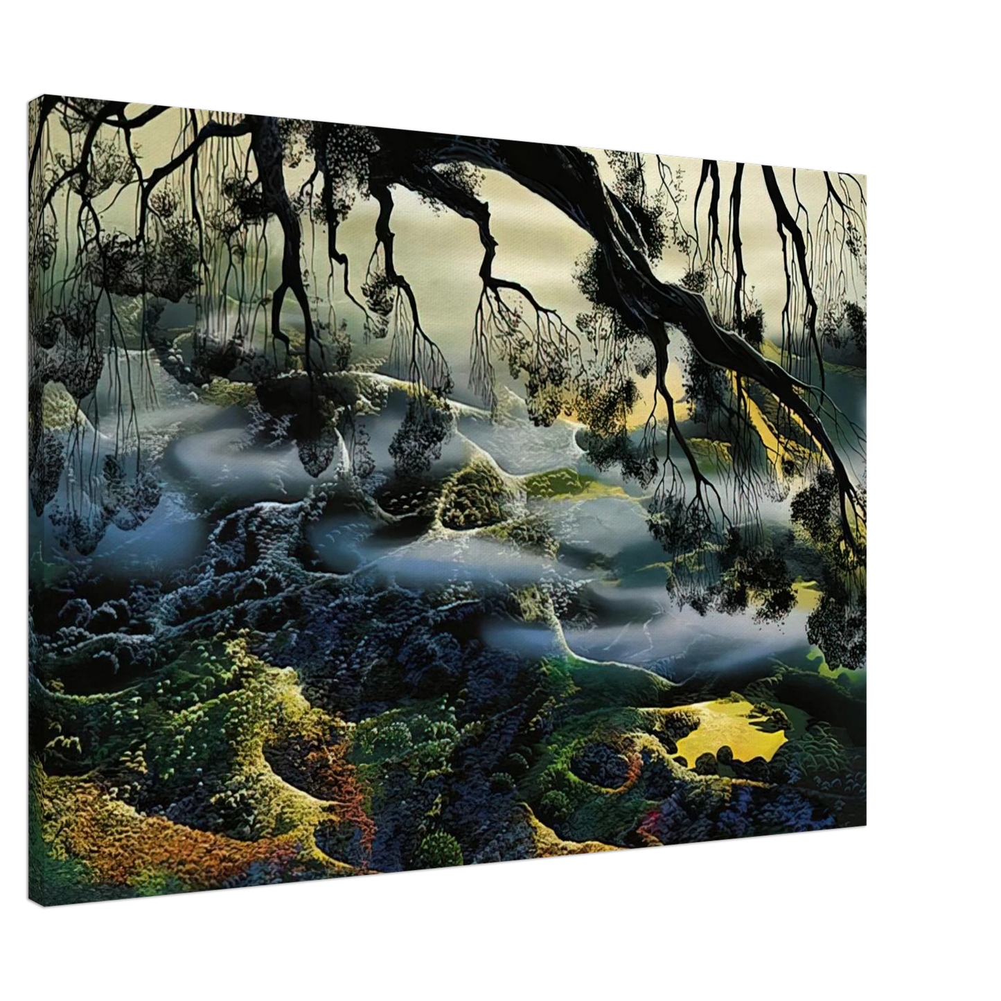 Eyvind Earle - Fog Passes By Canvas - 20x30 cm / 8x12 inches-canvas
