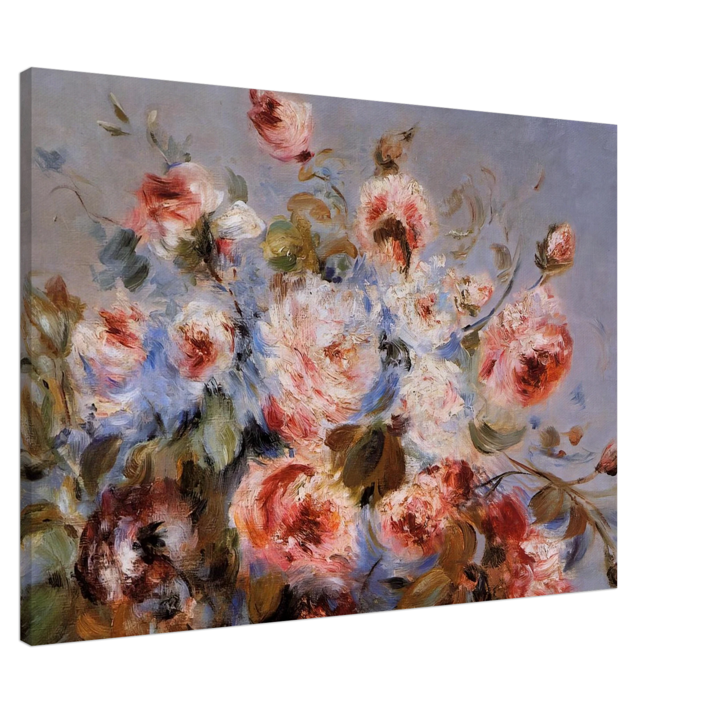 Pierre-Auguste Renoir - Roses from Wargemont Canvas - 20x30 cm / 8x12 inches-canvas