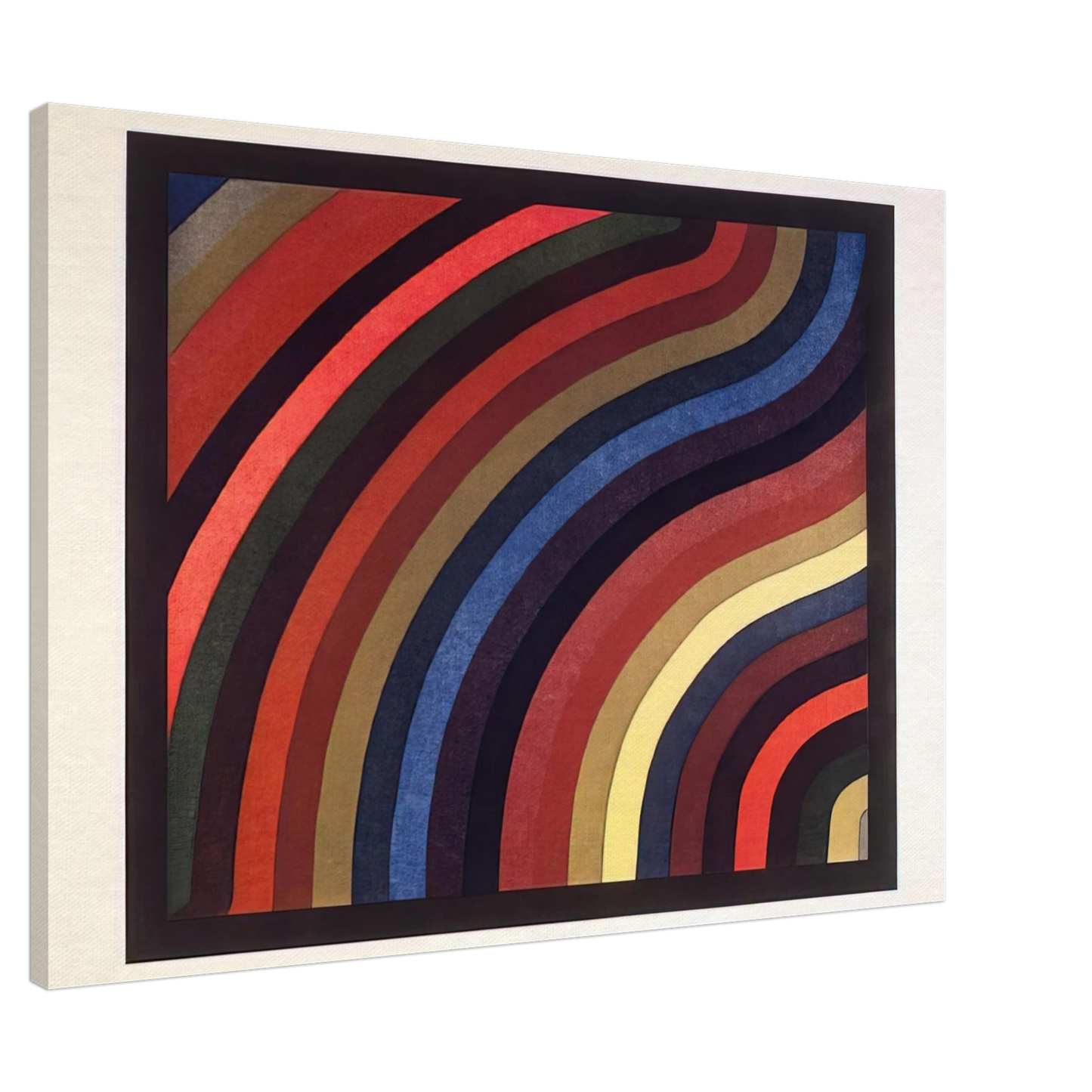 Sol LeWitt - Two Centimeter Wavy Bands in Colors Canvas - 20x30 cm / 8x12 inches-canvas
