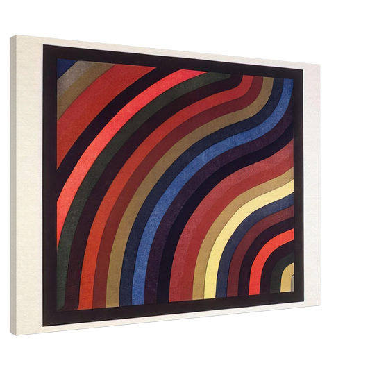 Sol LeWitt - Two Centimeter Wavy Bands in Colors Canvas - 20x30 cm / 8x12 inches-canvas
