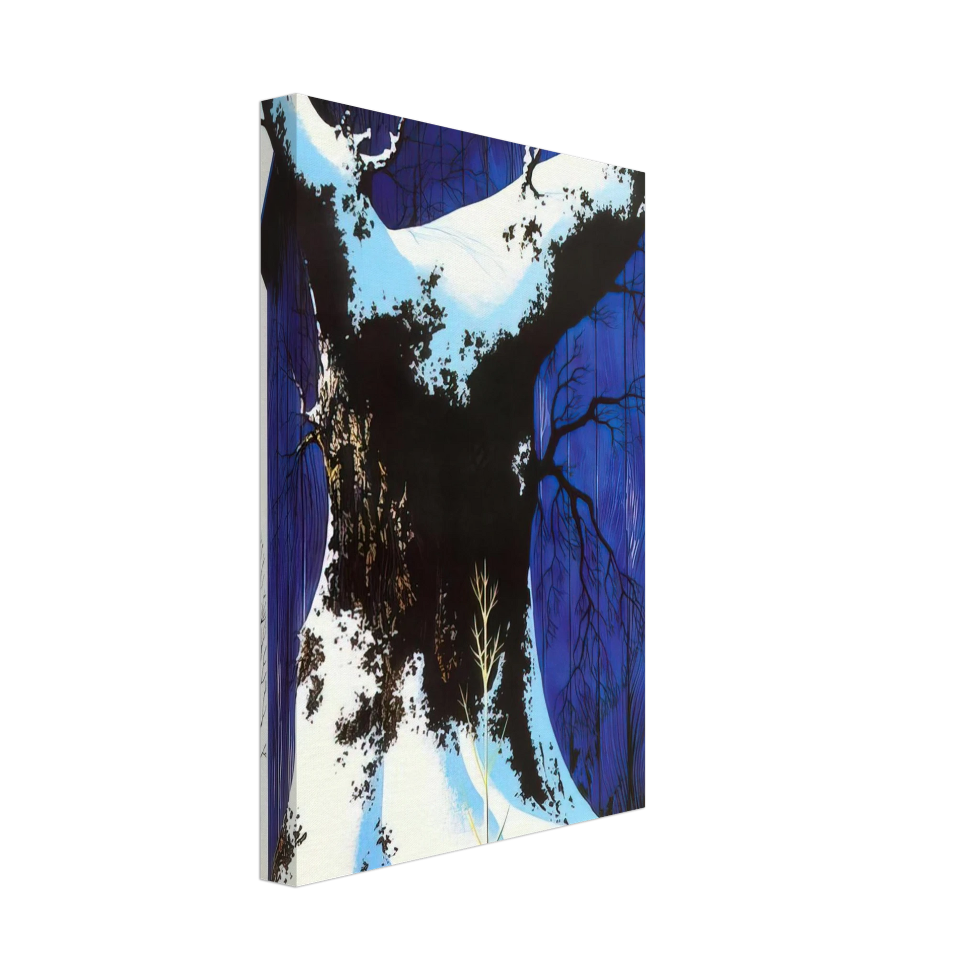 Eyvind Earle - Blue Barn and Snow Canvas - 70x100 cm / 28x40 inches-canvas