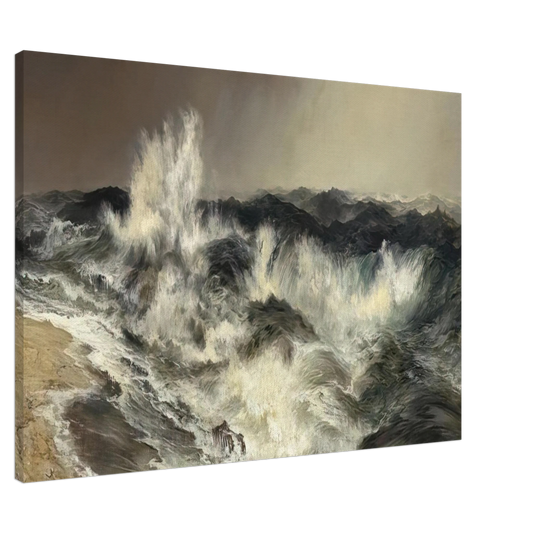 Thomas Moran - The Much Resounding Sea Canvas - 20x30 cm / 8x12 inches-canvas