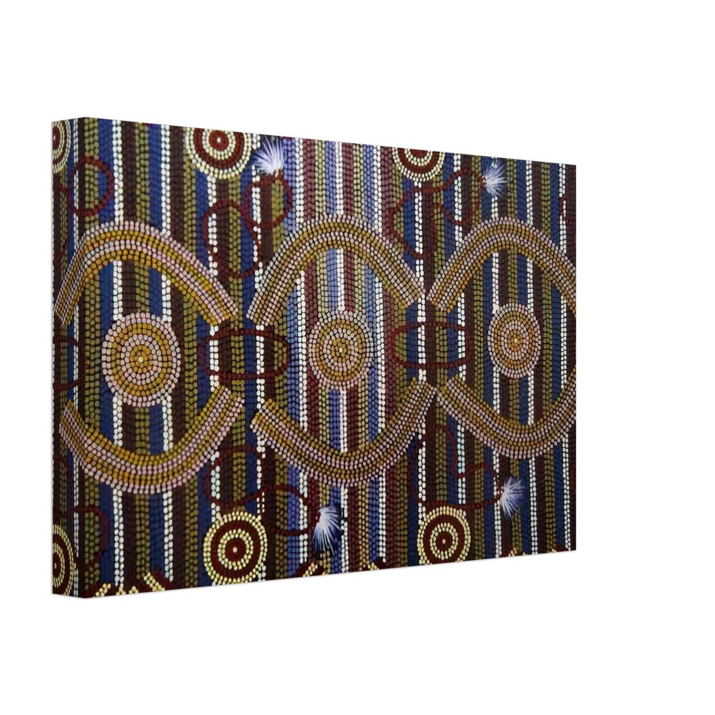 Clifford Possum Tjapaltjarri - Anmatyerre Ceremonial Designs Associated with the Rockhole Site Intankangu - 1982 Canvas - 70x100 cm / 28x40 inches-canvas