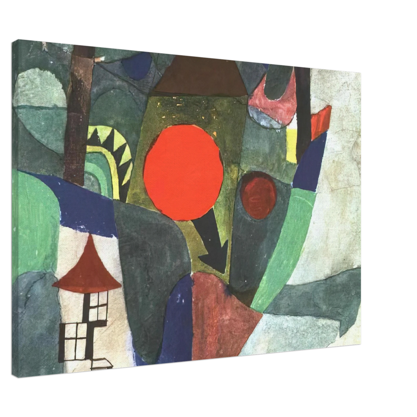 Paul Klee - WITH THE SETTING SUN 1919 Canvas - 20x30 cm / 8x12 inches-canvas