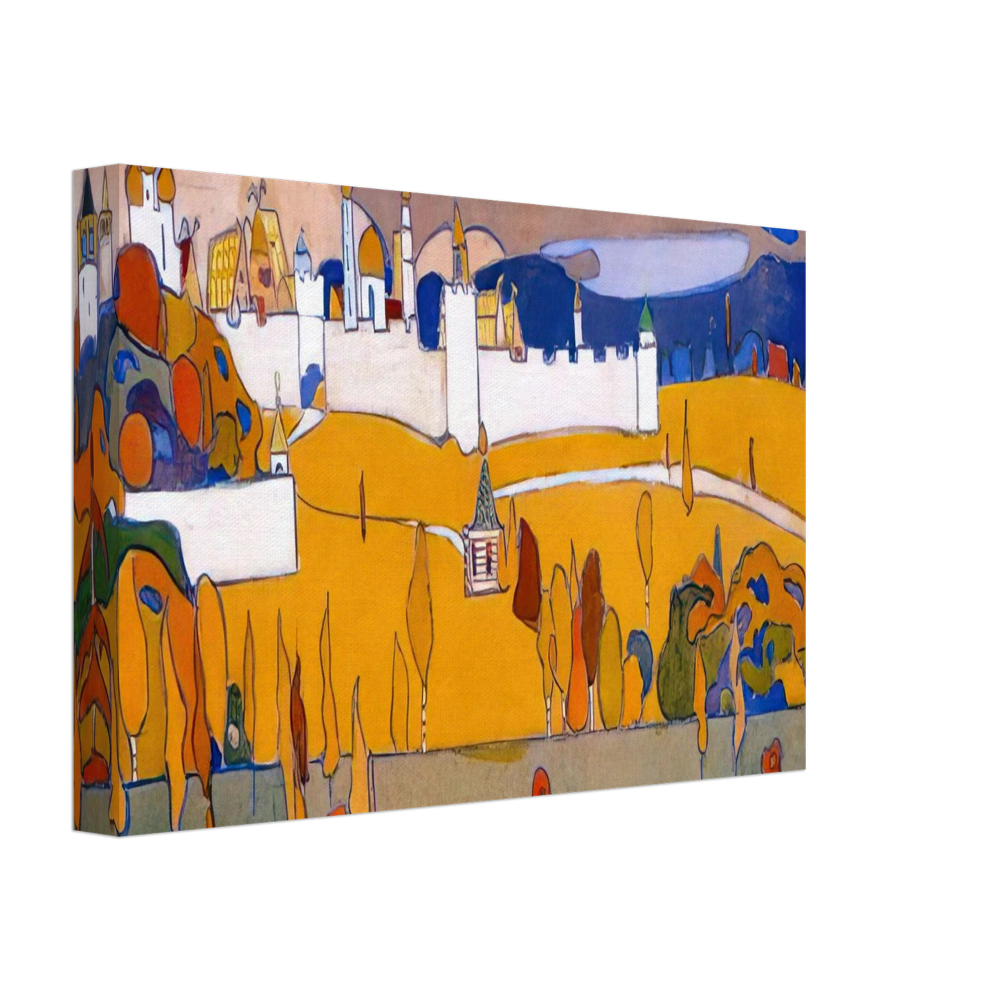 Wassily Kandinsky - WALLED CITY IN AUTUMN LANDSCAPE 1902 Canvas - 70x100 cm / 28x40 inches-canvas