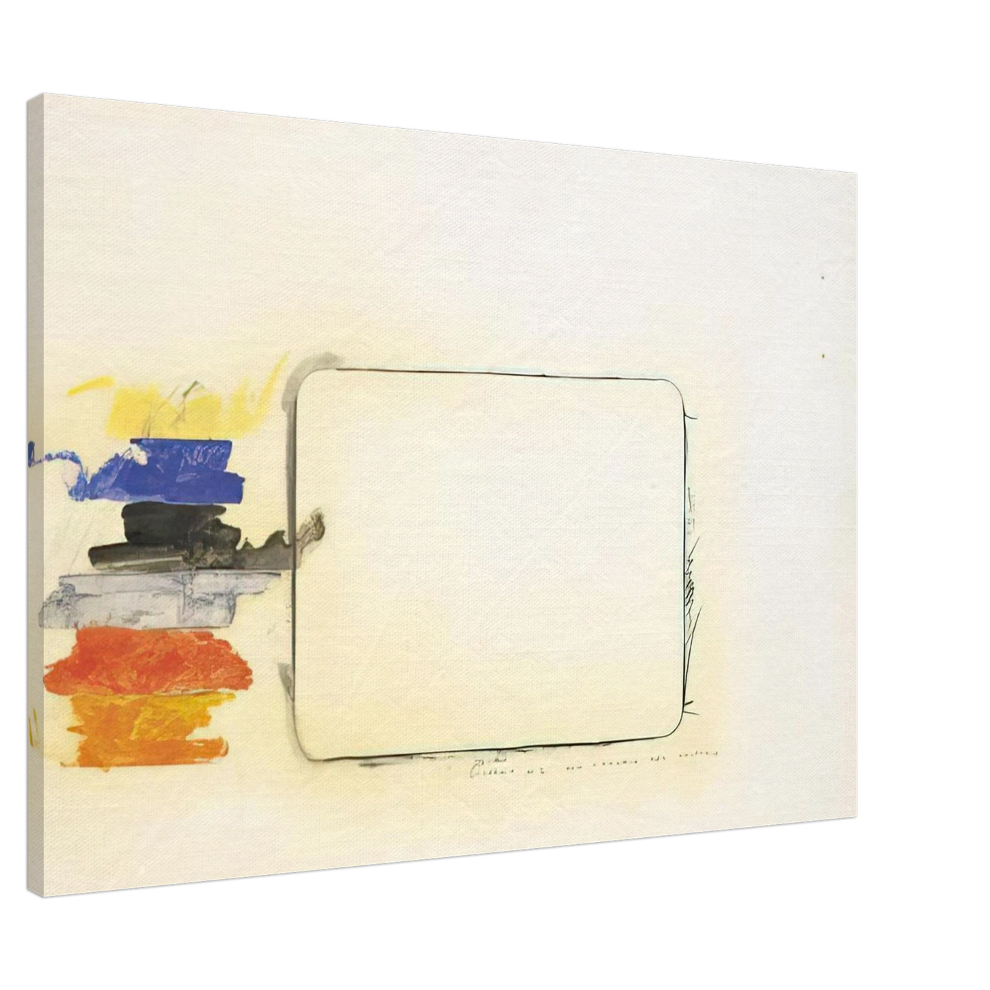 Mario Schifano - Disegno n. 2 per l'occhio del critico - Art Informel Canvas - 20x30 cm / 8x12 inches-canvas