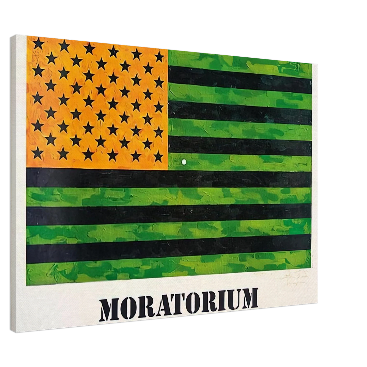 Jasper Johns - MORATORIUM FLAG Canvas - 20x30 cm / 8x12 inches-canvas