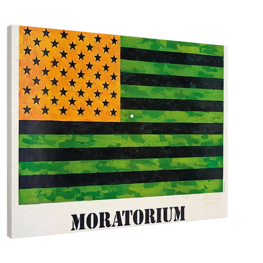 Jasper Johns - MORATORIUM FLAG Canvas - 20x30 cm / 8x12 inches-canvas