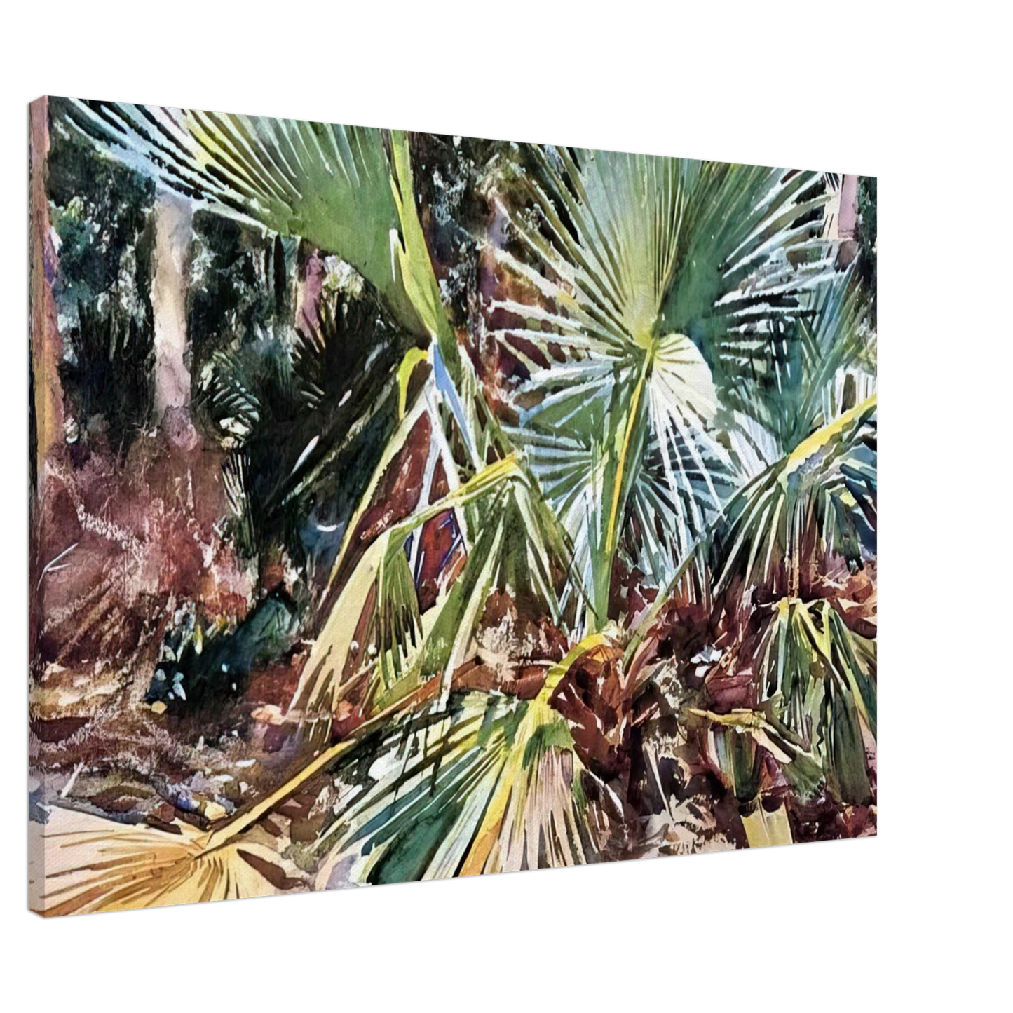 John Singer Sargent - Palmettos, Florida Canvas - 20x30 cm / 8x12 inches-canvas