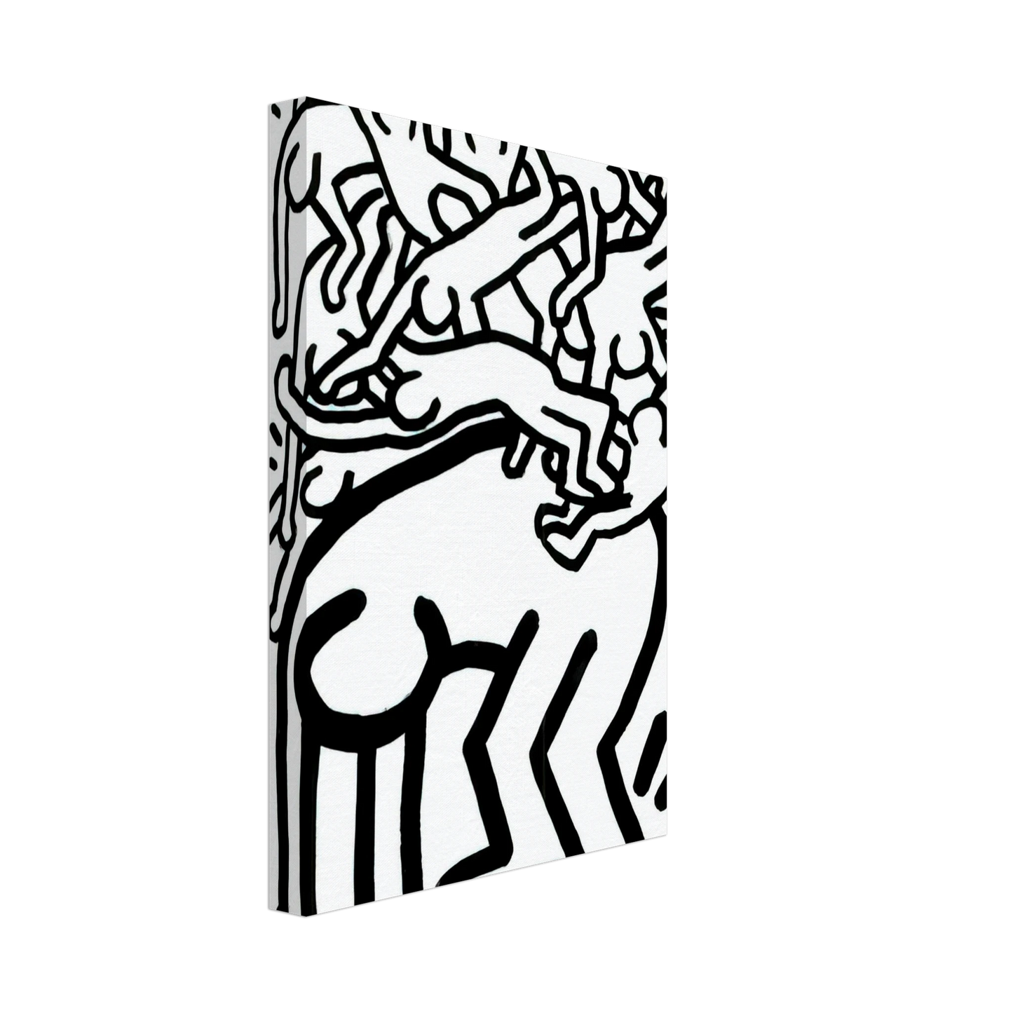 Keith Haring - FIGHT AIDS WORLDWIDE 1990 Canvas - 70x100 cm / 28x40 inches-canvas