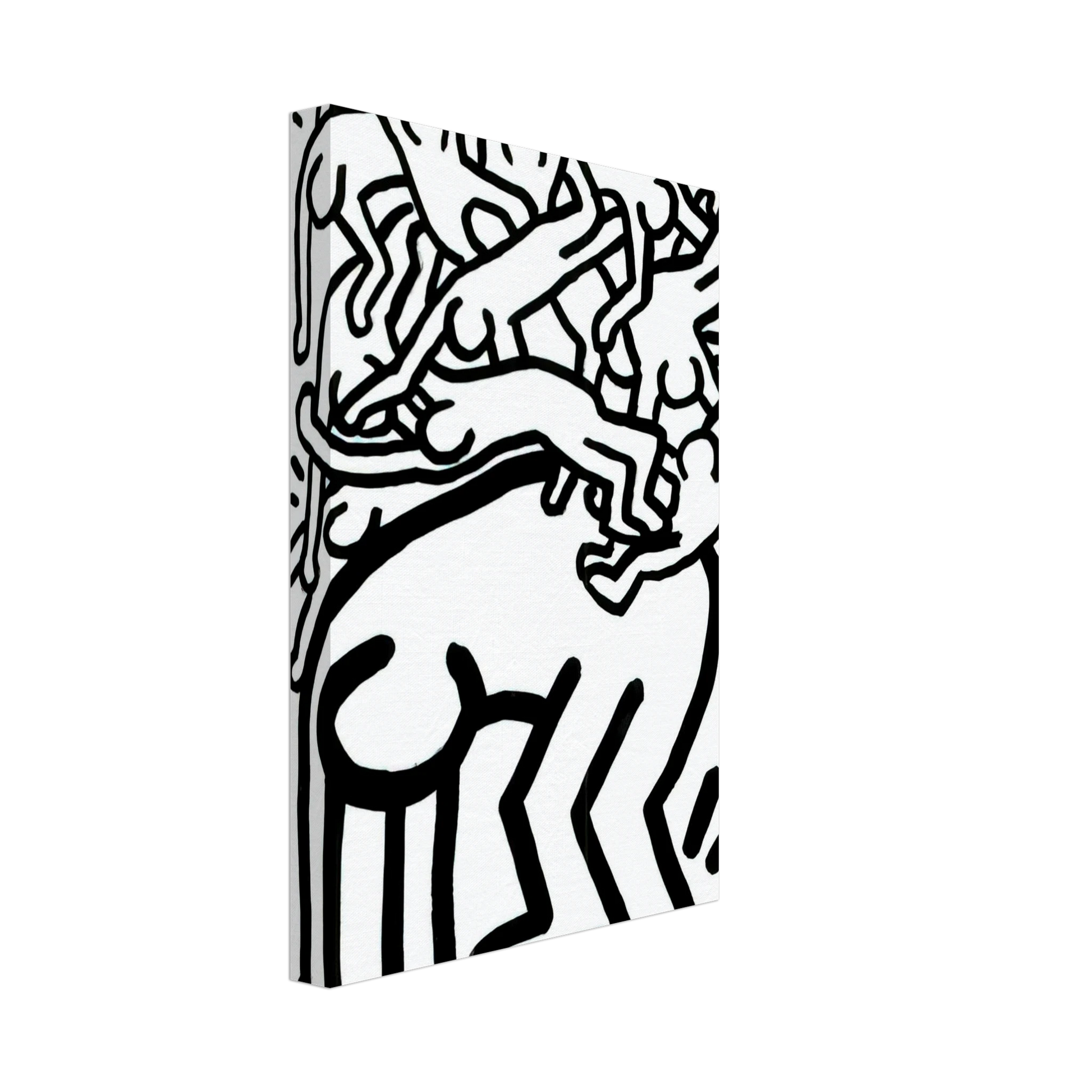 Keith Haring - FIGHT AIDS WORLDWIDE 1990 Canvas - 70x100 cm / 28x40 inches-canvas