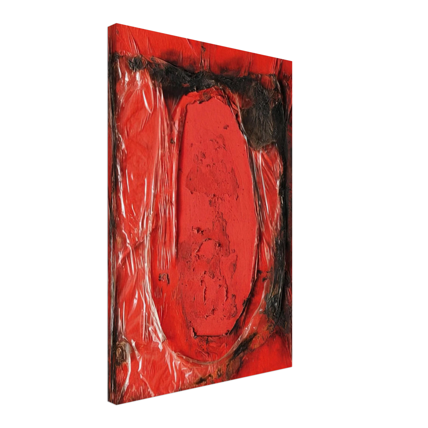 Alberto Burri - Red Plastic - 1961 Canvas - 40x60 cm / 16x24 inches-canvas