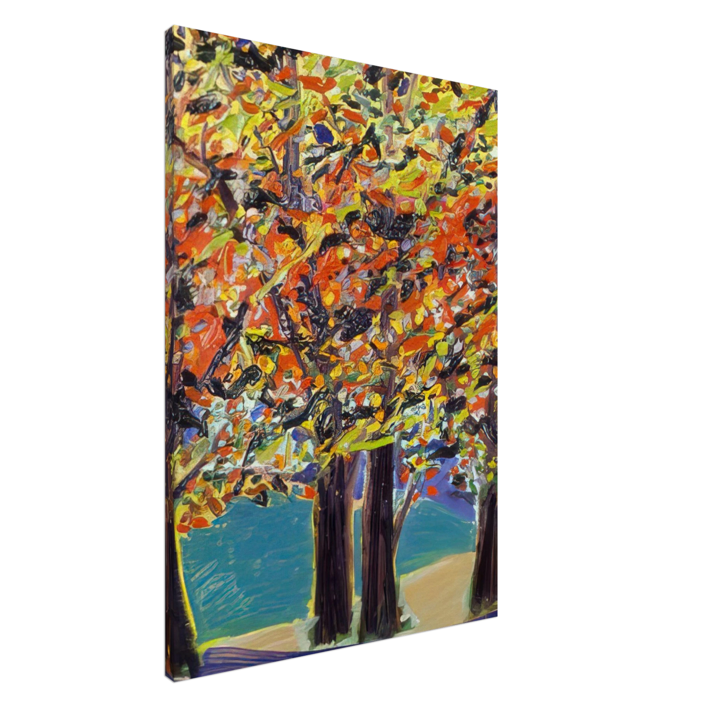 Ronnie Landfield - Autumn View, West Hurley, NY - 1984 Canvas - 20x30 cm / 8x12 inches-canvas