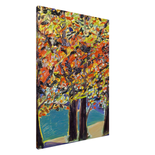 Ronnie Landfield - Autumn View, West Hurley, NY - 1984 Canvas - 20x30 cm / 8x12 inches-canvas