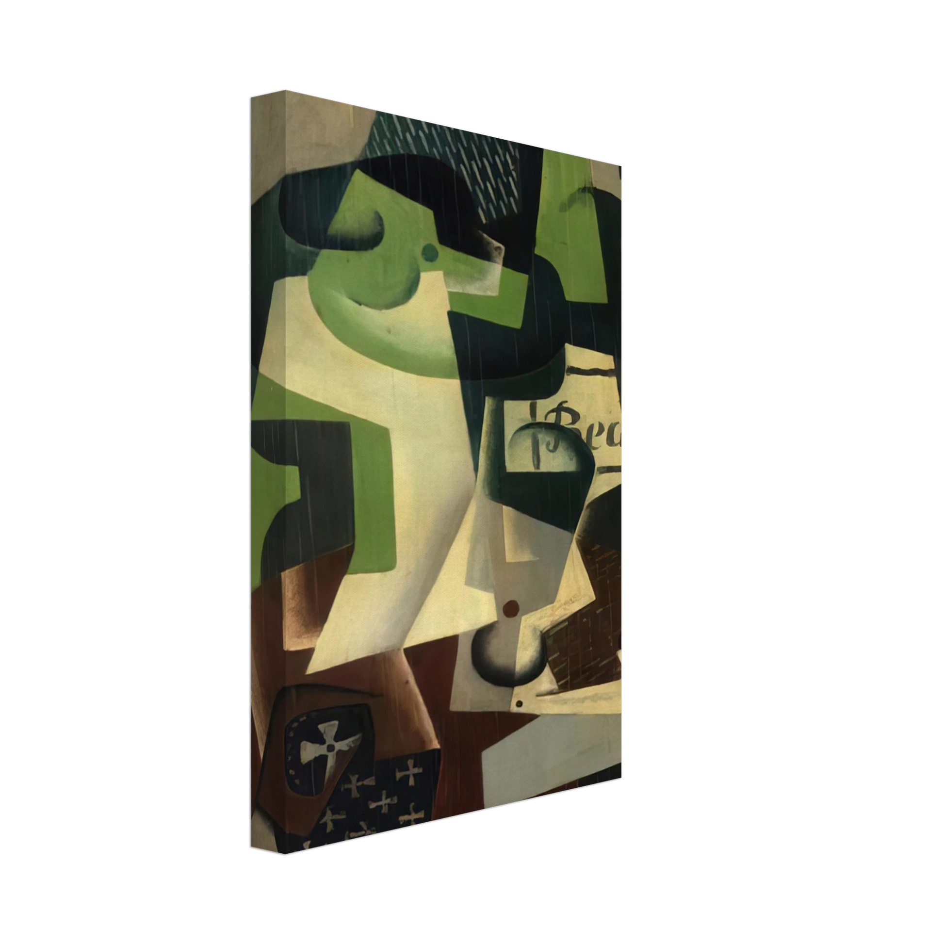 Juan Gris - BOTTLE OF BEAUNE AND A FRUIT DISH 1917 Canvas - 70x100 cm / 28x40 inches-canvas