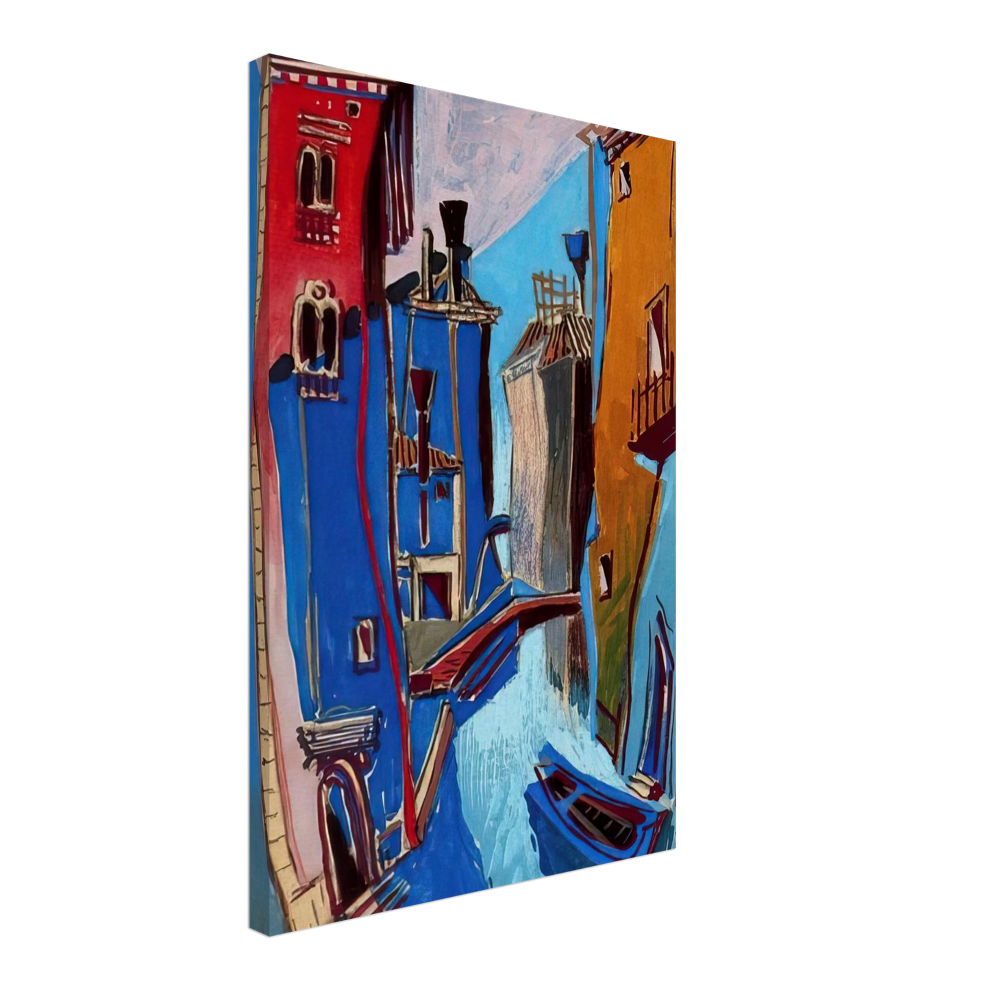 Enrico Prampolini - VENICE 1948 Canvas - 70x100 cm / 28x40 inches-canvas