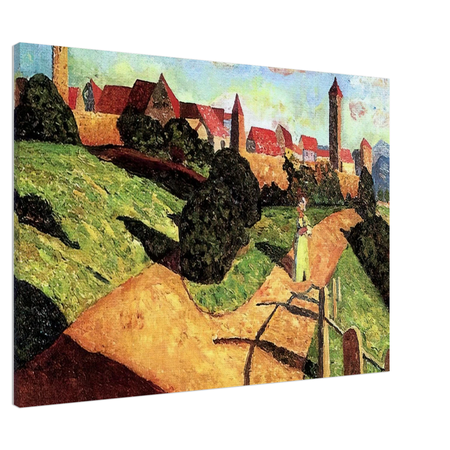 Wassily Kandinsky - OLD TOWN II 1902 Canvas - 20x30 cm / 8x12 inches-canvas