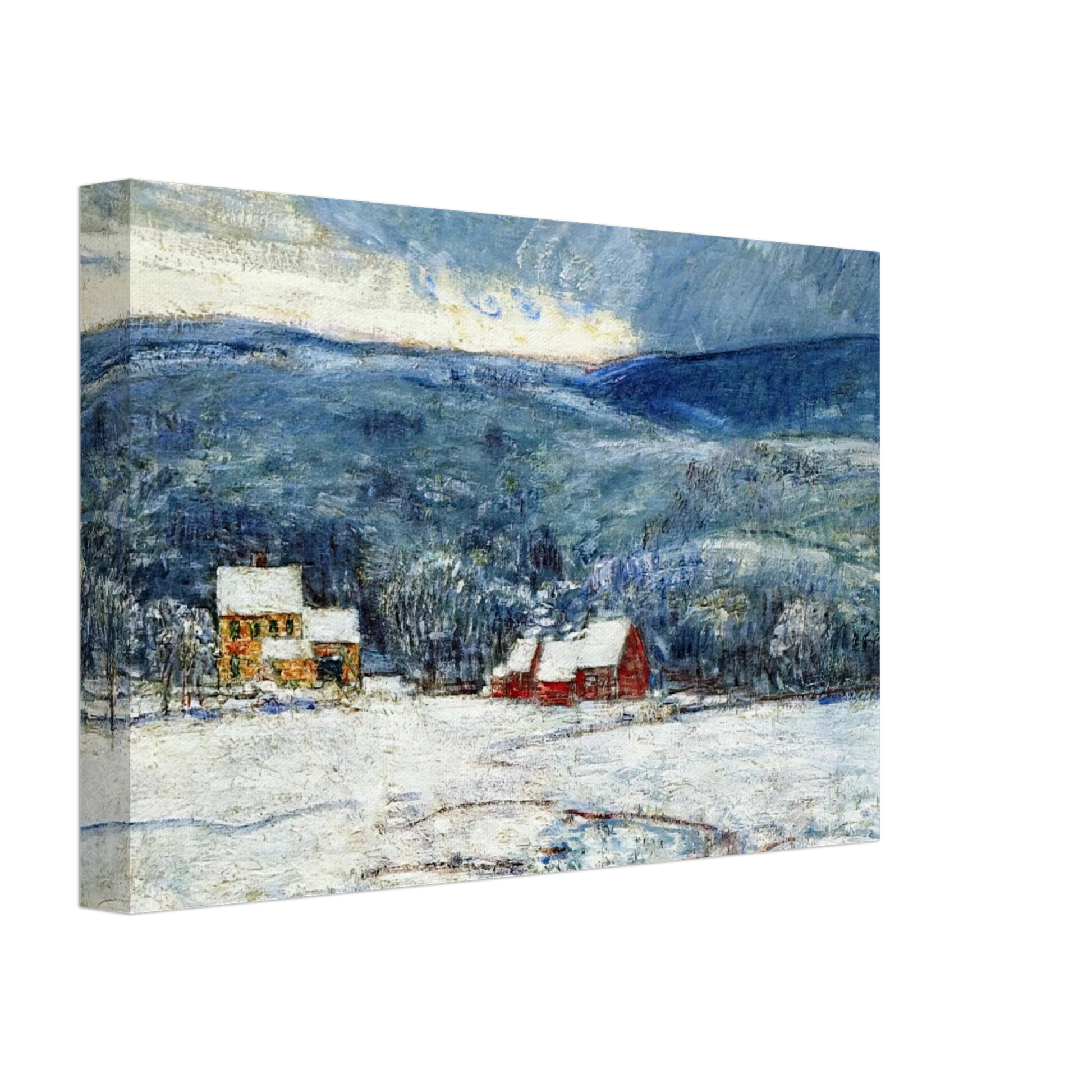Childe Hassam - Winter in the Connecticut Hills Canvas - 40x60 cm / 16x24 inches-canvas