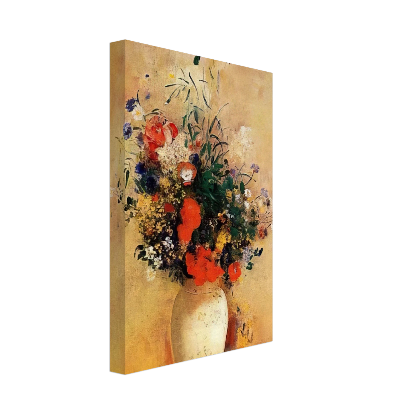 Odilon Redon - FLOWERS IN A BLUE VASE Canvas - 70x100 cm / 28x40 inches-canvas