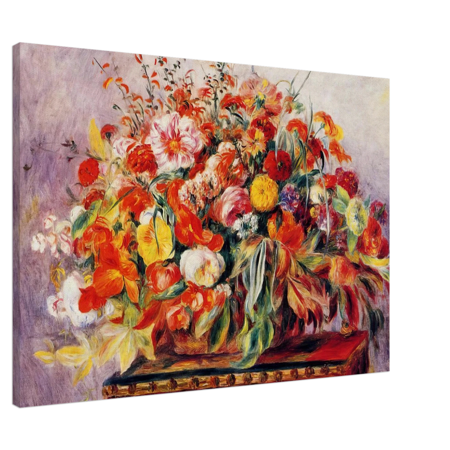 Pierre-Auguste Renoir - Basket of Flowers Canvas - 20x30 cm / 8x12 inches-canvas