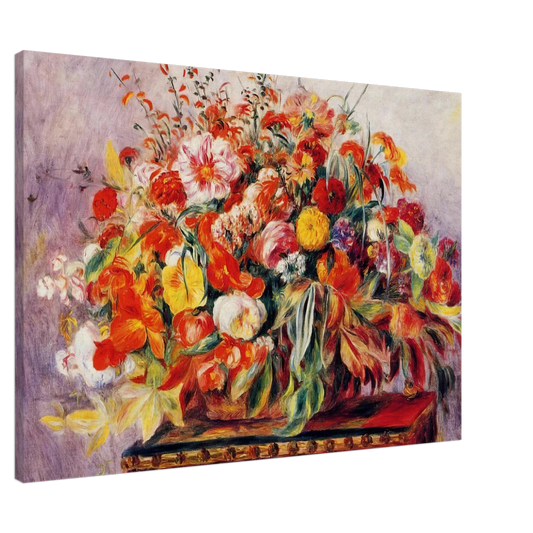 Pierre-Auguste Renoir - Basket of Flowers Canvas - 20x30 cm / 8x12 inches-canvas