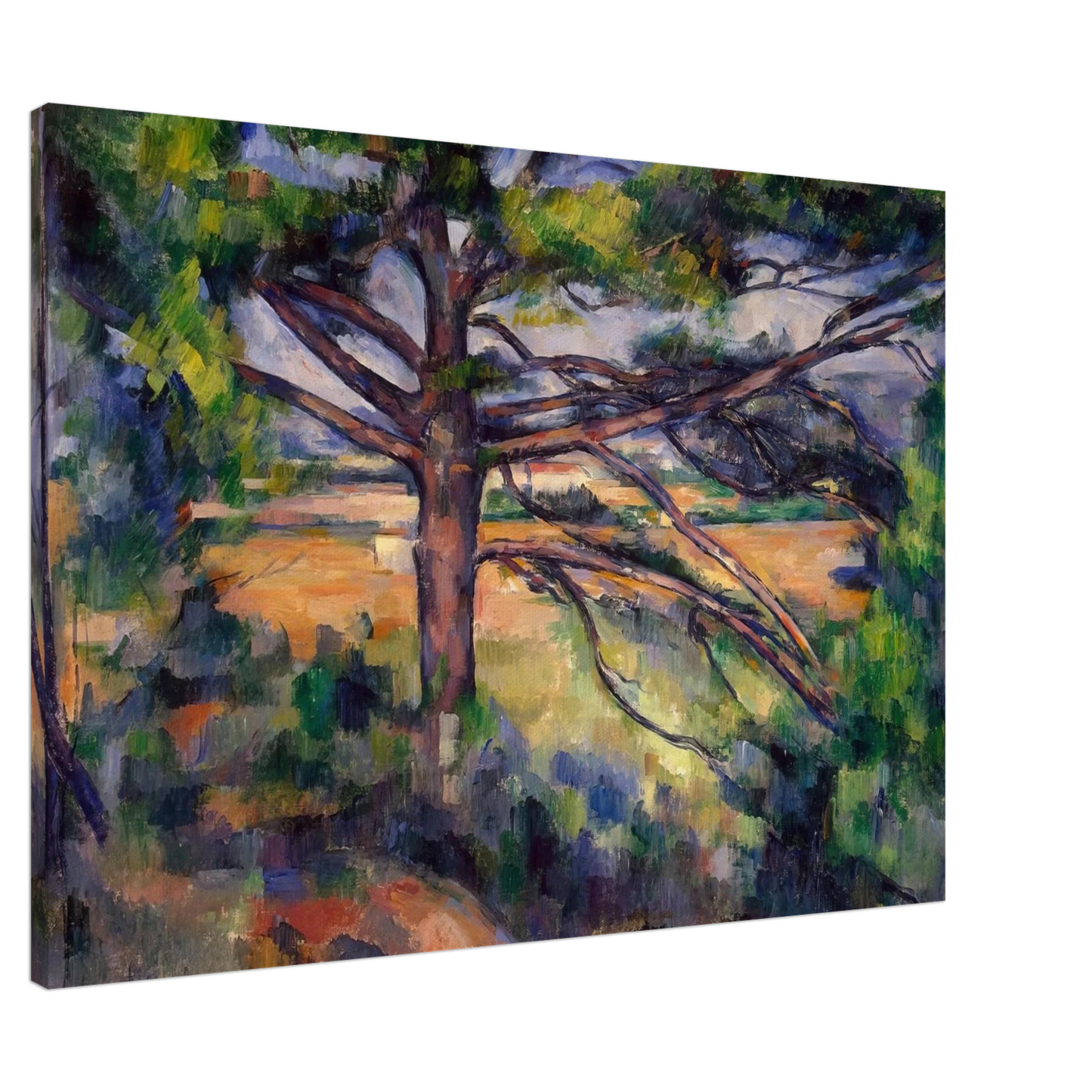 Paul Cezanne - Large Pine and Red Earth Canvas - 20x30 cm / 8x12 inches-canvas