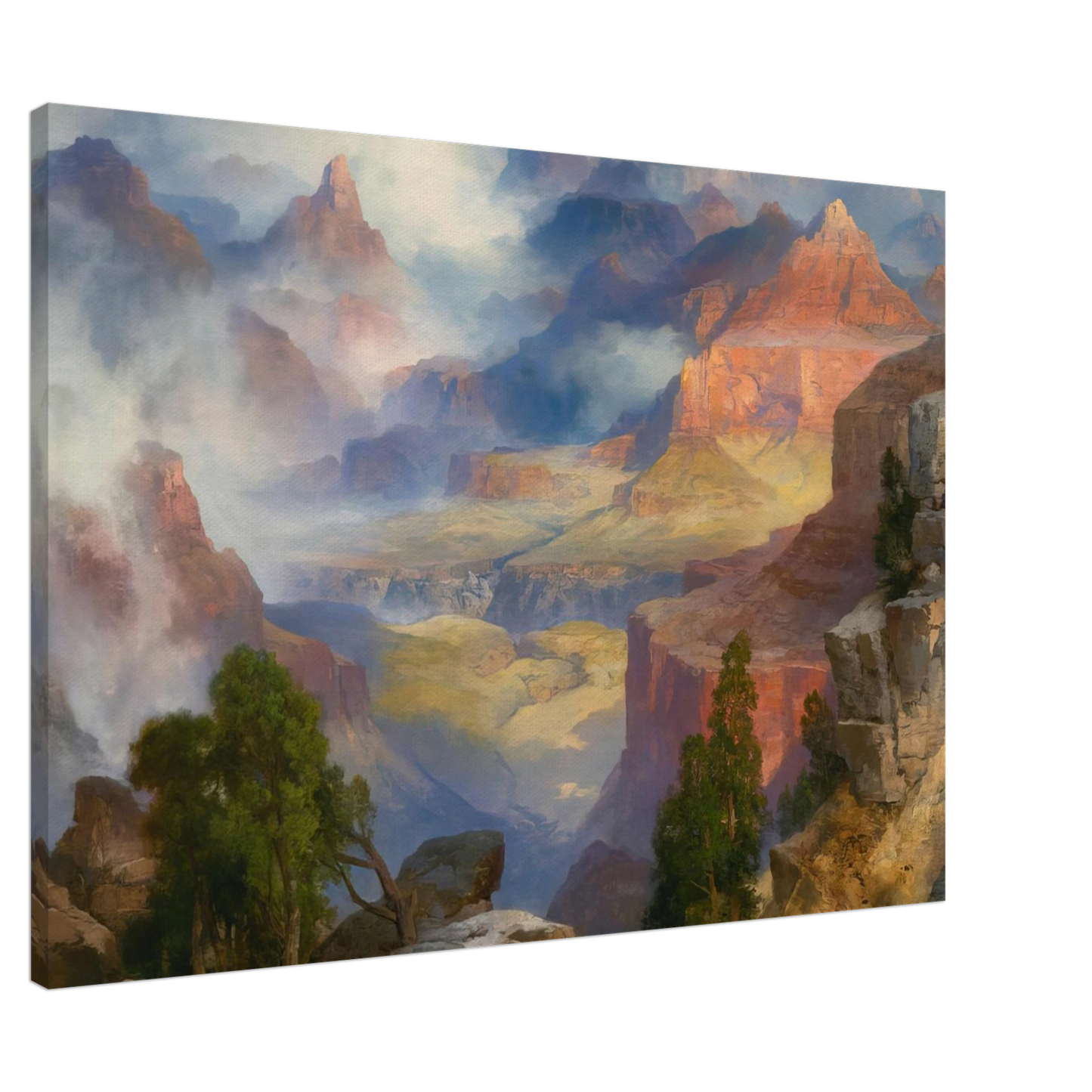 Thomas Moran - Grand Canyon in Mist Canvas - 20x30 cm / 8x12 inches-canvas