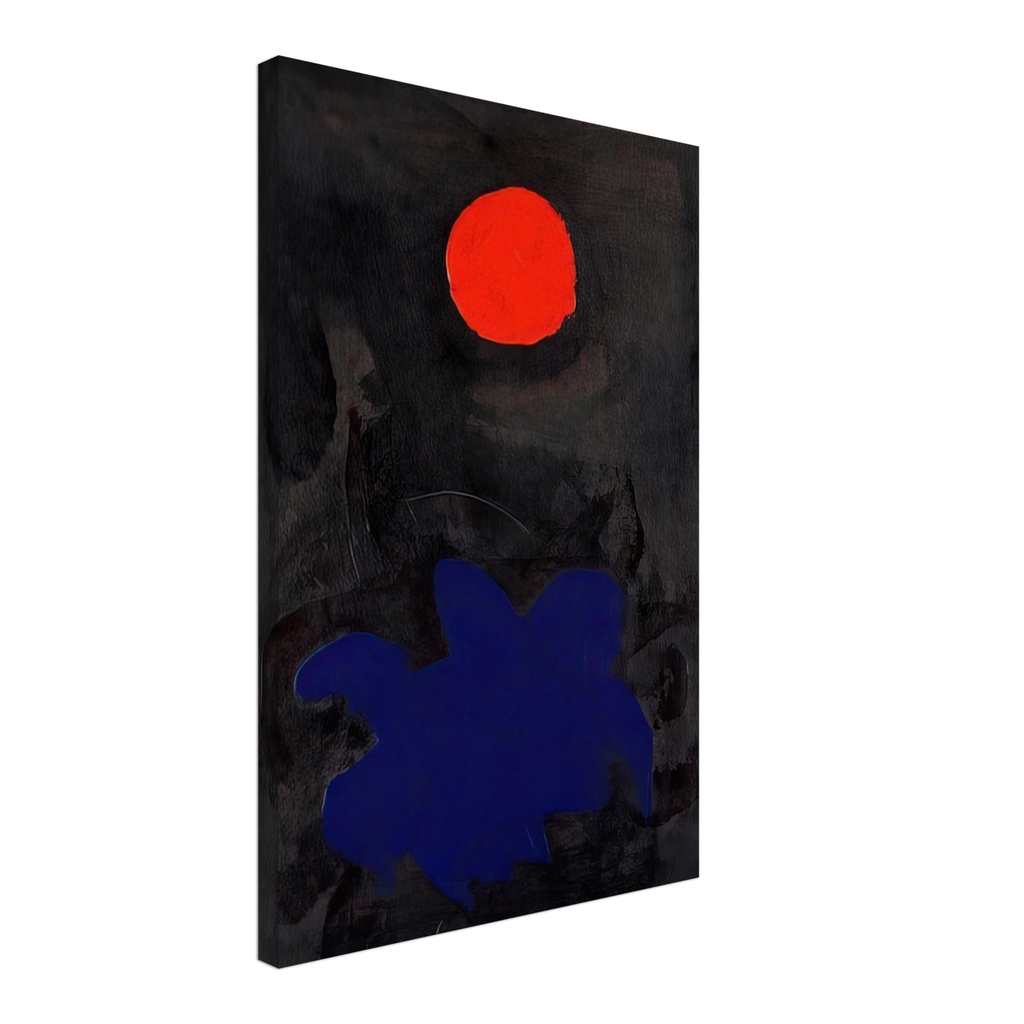 Adolph Gottlieb - Blue on Black - 1970 Canvas - 40x60 cm / 16x24 inches-canvas
