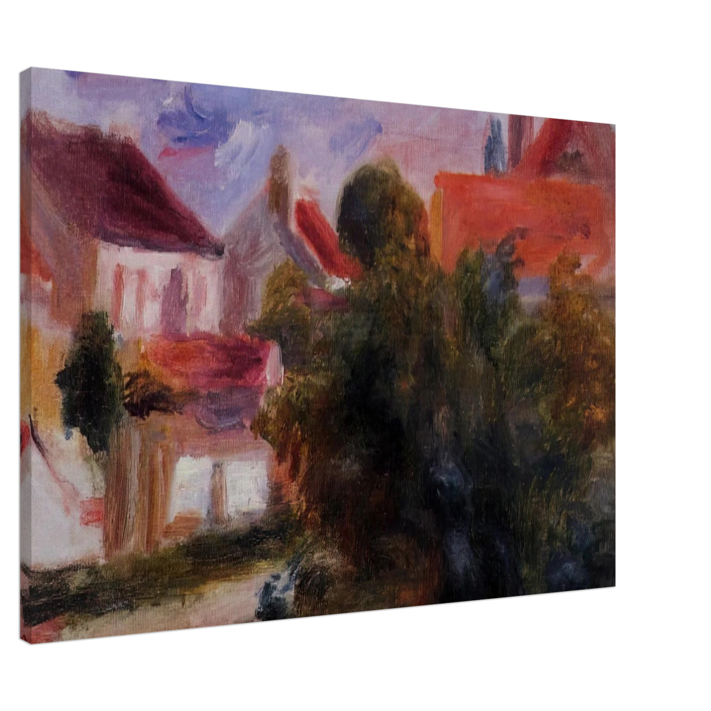 Pierre-Auguste Renoir - Street in Essoyes Canvas - 20x30 cm / 8x12 inches-canvas