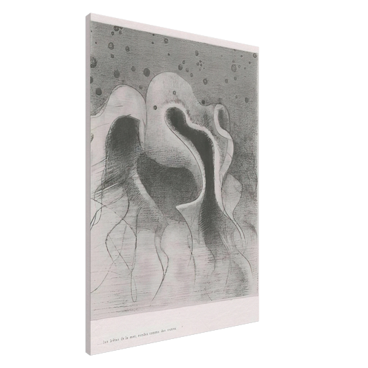 Odilon Redon - THE BEASTS OF THE SEA ROUND LIKE LEATHER BOTTLES PLATE 22 1896 Canvas - 20x30 cm / 8x12 inches-canvas