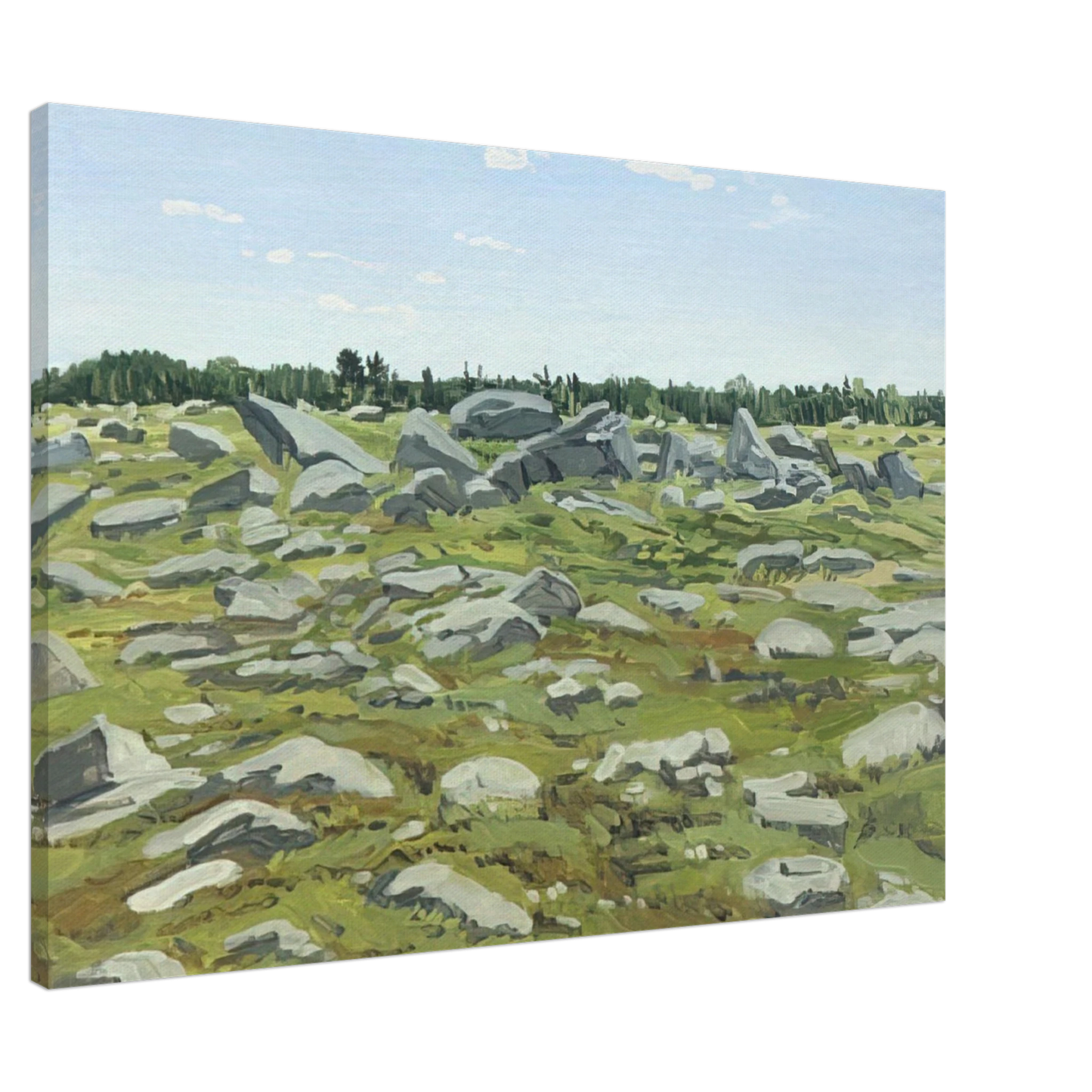 Neil Welliver - Study for Midday Barren - 1972 Canvas - 20x30 cm / 8x12 inches-canvas