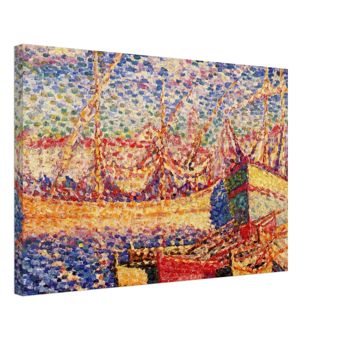 Henri-Edmond Cross - Boats in the Port of St. Tropez Canvas - 40x60 cm / 16x24 inches-canvas