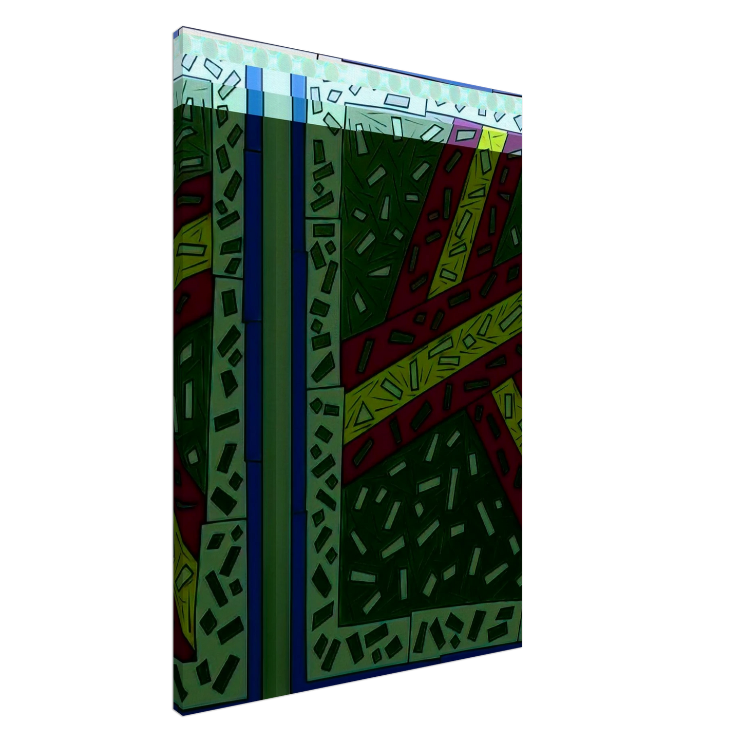 Nicholas Krushenick - Grand Entrance - 1987 Canvas - 20x30 cm / 8x12 inches-canvas